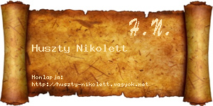 Huszty Nikolett névjegykártya